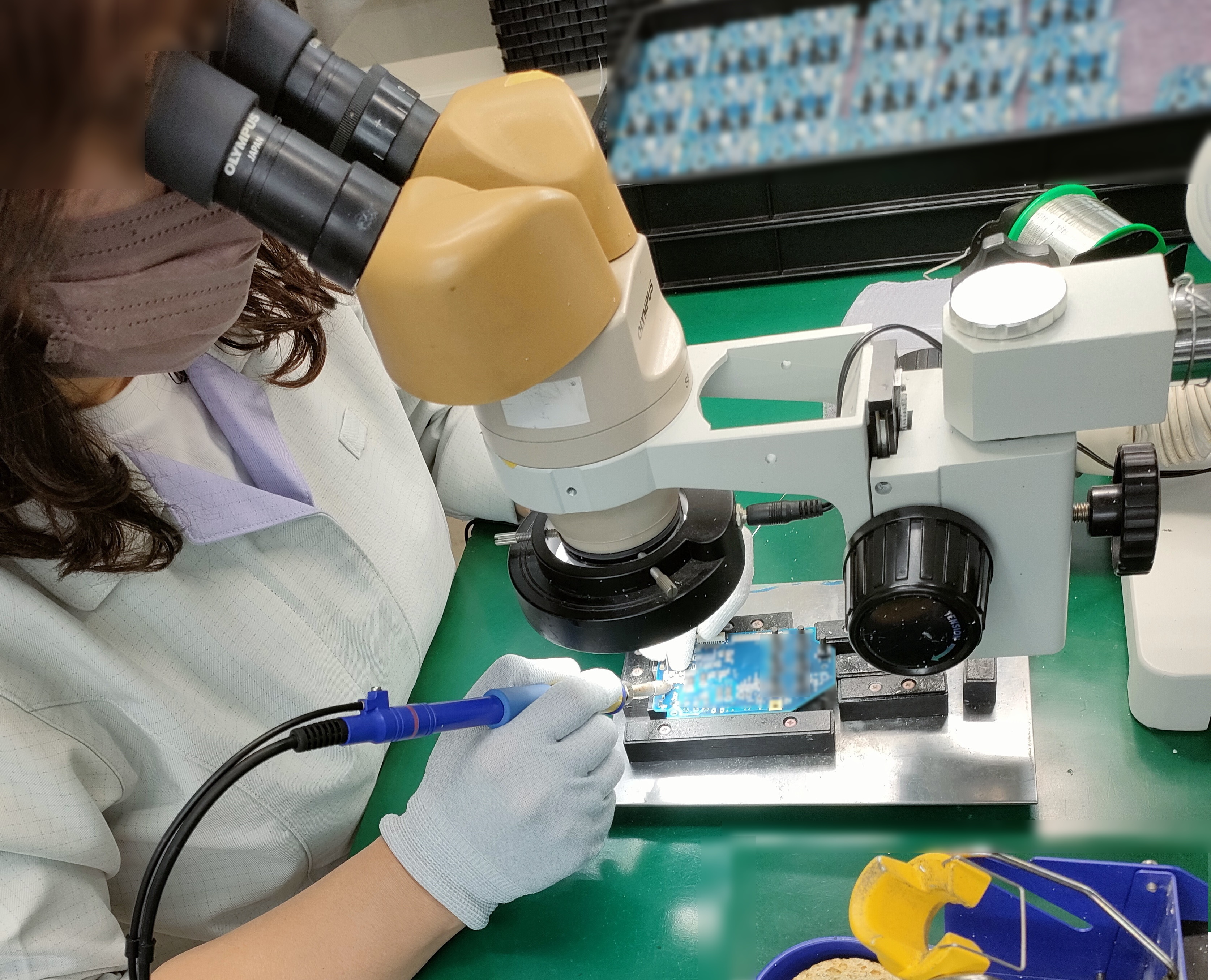 顕微鏡手半田付け